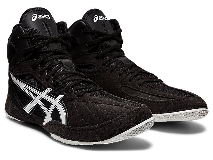 Black / White Asics Matcontrol D Men's Wrestling Shoes | RMNJ7670