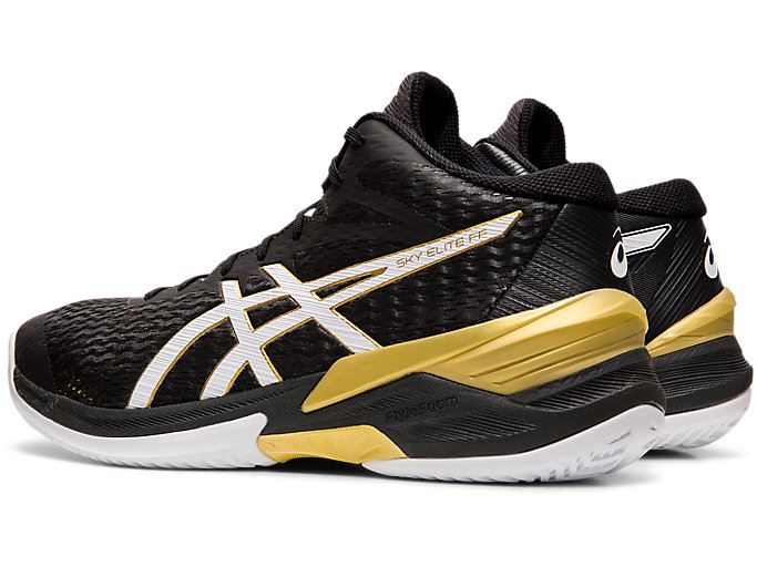 Black / White Asics SKY ELITE FF MT Men's Volleyball Shoes | POVV7352