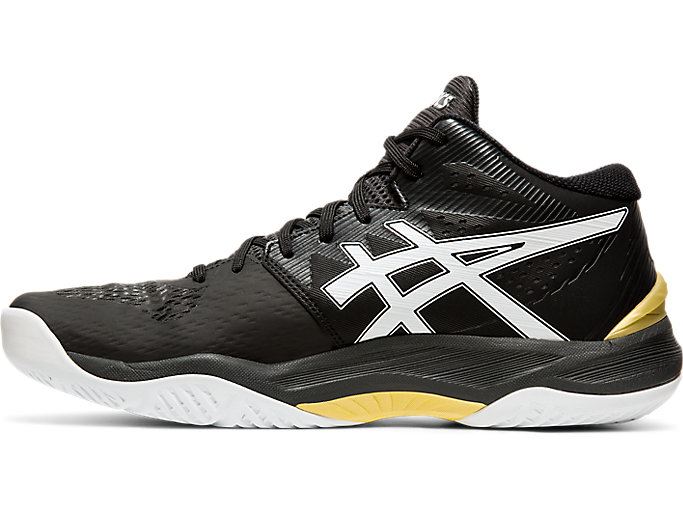 Black / White Asics SKY ELITE FF MT Men's Volleyball Shoes | POVV7352