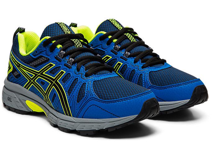 Black / Yellow Asics GEL-VENTURE 7 GS Kids' Sneakers | LCTQ8474