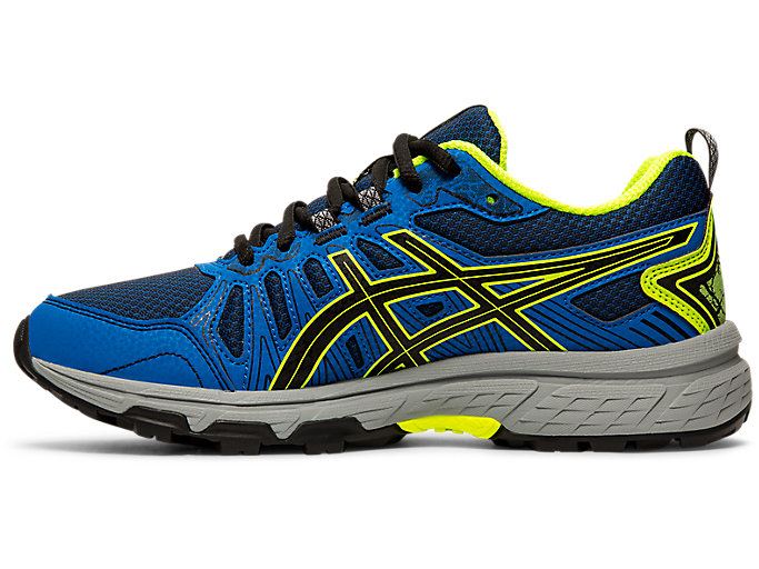 Black / Yellow Asics GEL-VENTURE 7 GS Kids' Sneakers | LCTQ8474