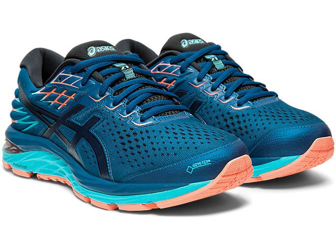 Blue Asics GEL-CUMULUS 21 G-TX Women's Running Shoes | OXOV9668