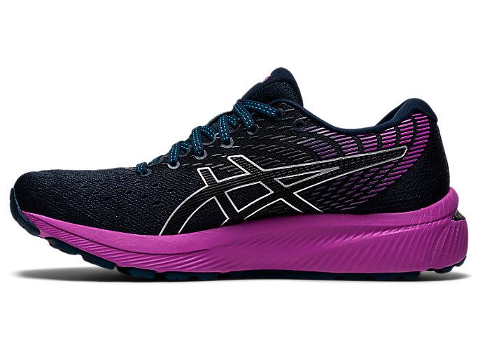 Blue / Black Asics GEL-CUMULUS 22 Women's Running Shoes | MPOK5317