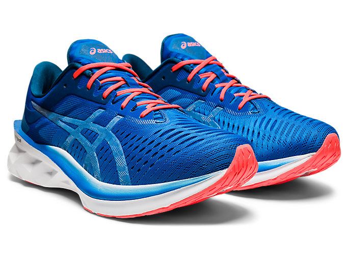 Blue / Black Asics NOVABLAST Men's Running Shoes | PXWD3039