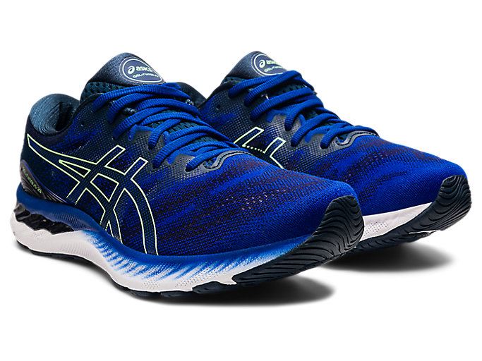 Blue / Light Green Asics GEL-NIMBUS 23 Men's Running Shoes | NXVP2626