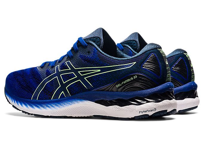 Blue / Light Green Asics GEL-NIMBUS 23 Men's Running Shoes | NXVP2626