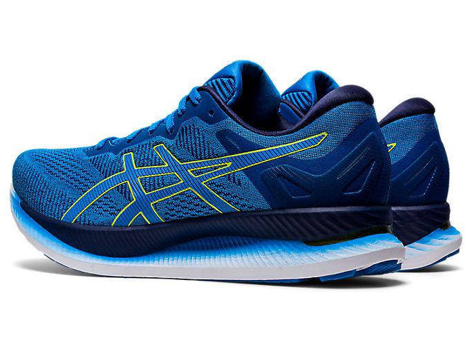 Blue / Light Green Asics GLIDERIDE Men's Running Shoes | QMAO0175