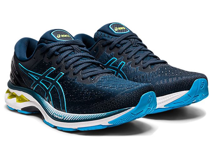 Blue / Light Turquoise Asics GEL-KAYANO 27 (2E) Men's Running Shoes | HKBA0989