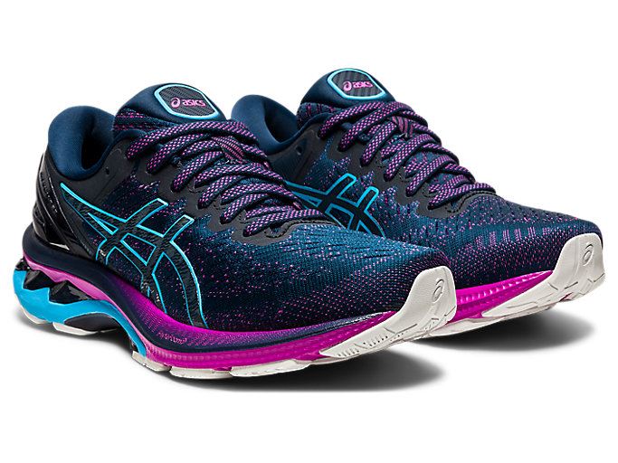 Blue / Light Turquoise Asics GEL-KAYANO 27 Women's Running Shoes | RRQO2694