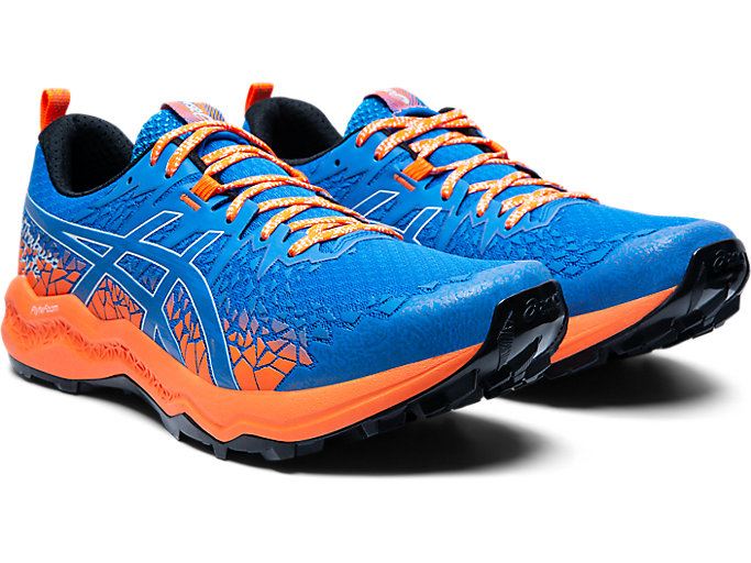 Blue / Orange Asics FujiTrabuco Lyte Men's Trail Running Shoes | NAIC5719