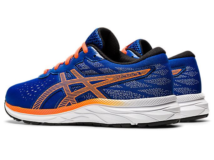 Blue / Orange Asics GEL-Excite 7 GS Wide Kids' Sneakers | HUND2085