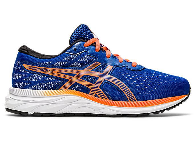 Blue / Orange Asics GEL-Excite 7 GS Wide Kids' Sneakers | HUND2085