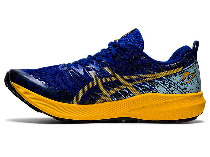 Blue / Orange Flower Asics FUJI LITE 2 Men's Trail Running Shoes | MKEO9555