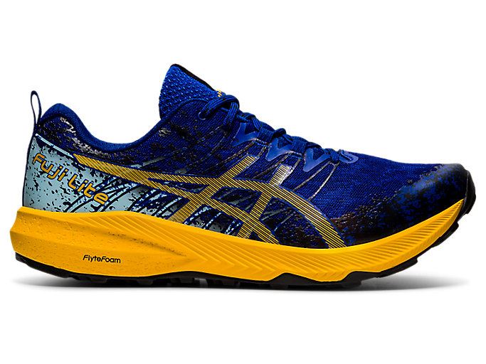 Blue / Orange Flower Asics FUJI LITE 2 Men\'s Trail Running Shoes | MKEO9555