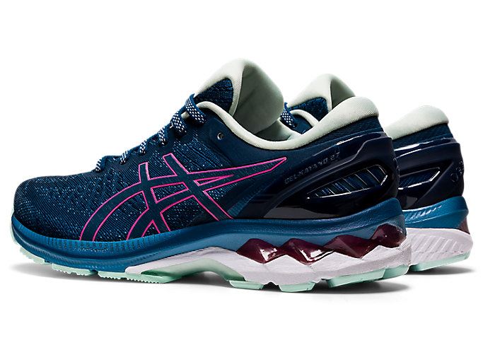 Blue / Pink Asics GEL-KAYANO 27 Women's Running Shoes | CDET2892