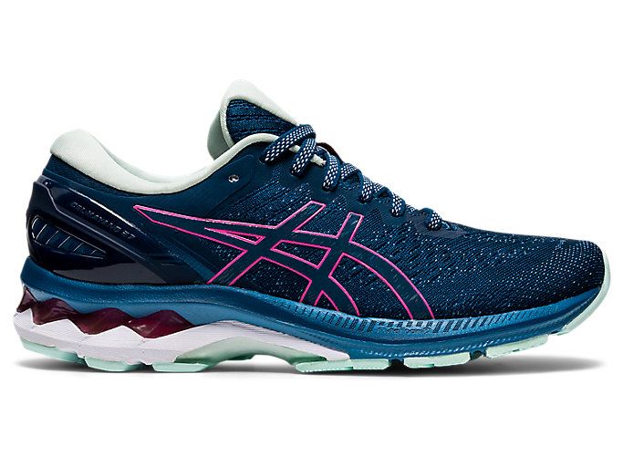 Blue / Pink Asics GEL-KAYANO 27 Women's Running Shoes | CDET2892