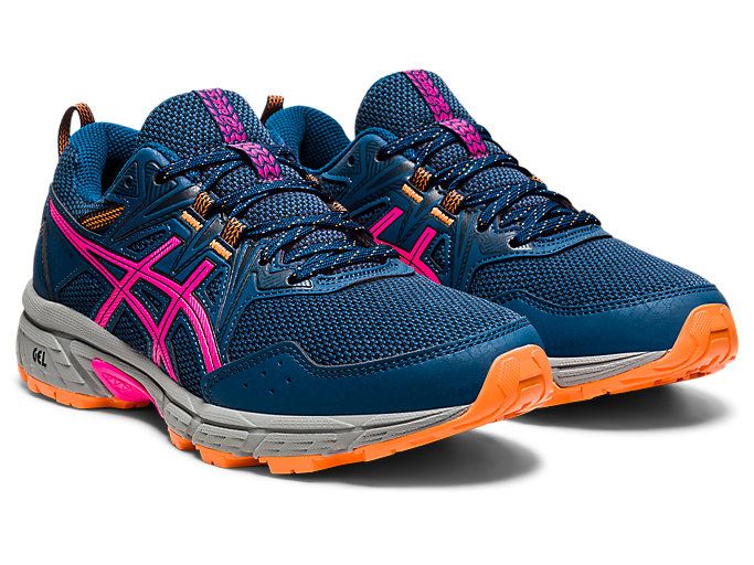 Blue / Pink Asics GEL-VENTURE 8 (D) Women's Trail Running Shoes | BQYV0929