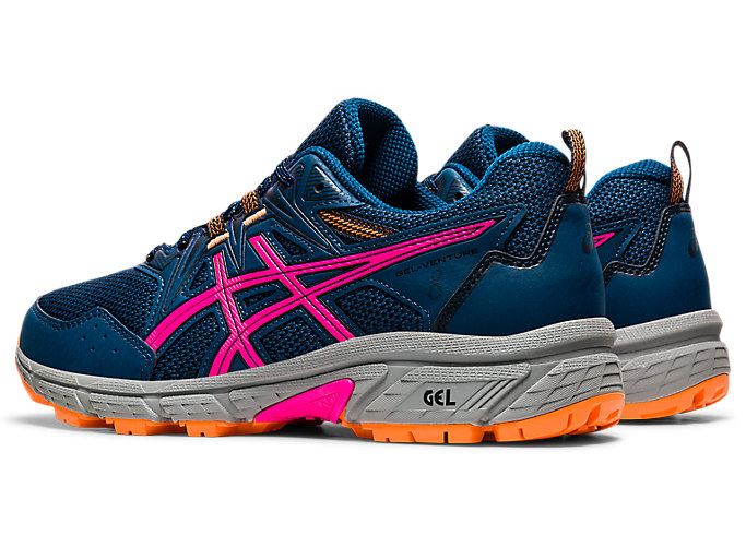 Blue / Pink Asics GEL-VENTURE 8 (D) Women's Trail Running Shoes | BQYV0929