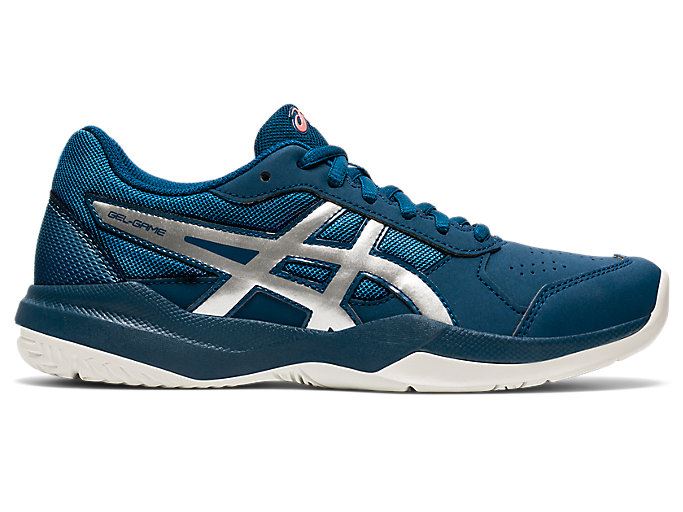 Blue / Silver Asics GEL-Game 7 GS Kids' Sneakers | ZWVU4089