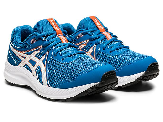 Blue / White Asics CONTEND 7 GS Kids' Sneakers | ENTP9102