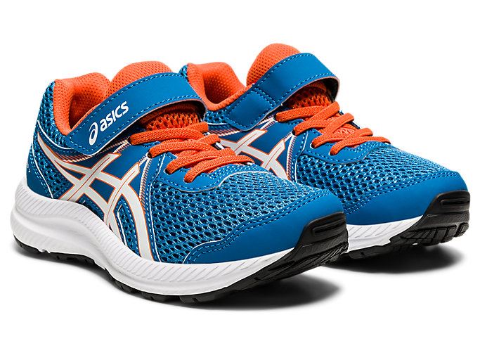 Blue / White Asics CONTEND 7 PS Kids' Sneakers | EVRI8005