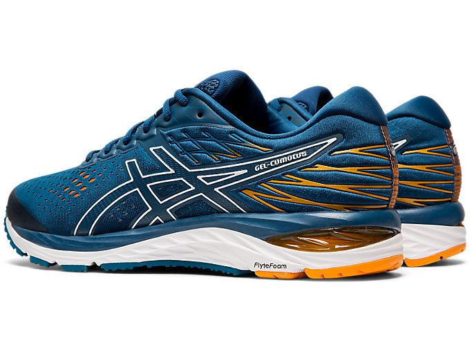 Blue / White Asics GEL-CUMULUS 21 Men's Running Shoes | UKEO0513