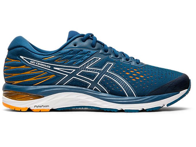 Blue / White Asics GEL-CUMULUS 21 Men\'s Running Shoes | UKEO0513