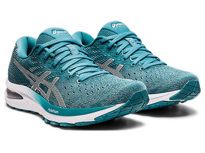 Blue / White Asics GEL-CUMULUS 22 Women's Running Shoes | WSHQ4139