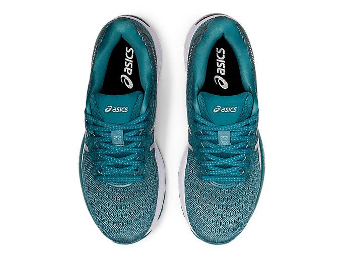 Blue / White Asics GEL-CUMULUS 22 Women's Running Shoes | WSHQ4139