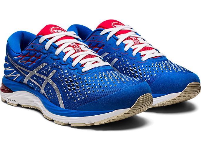 Blue / White Asics GEL-Cumulus 21 Retro Tokyo Men's Running Shoes | MXRO5703