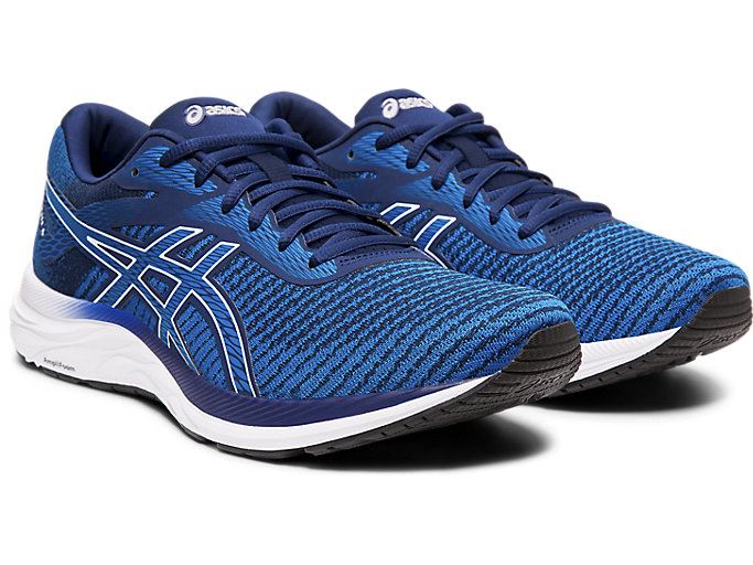 Blue / White Asics GEL-EXCITE 6 Twist Men's Running Shoes | VTMU0464