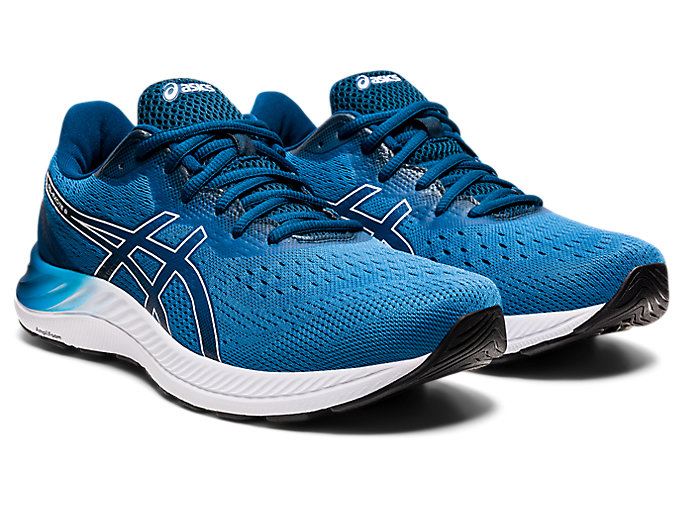 Blue / White Asics GEL-EXCITE 8 Men's Running Shoes | YQVH1035