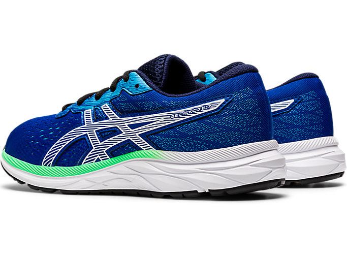 Blue / White Asics GEL-Excite 7 GS Wide Kids' Sneakers | YMVZ9150