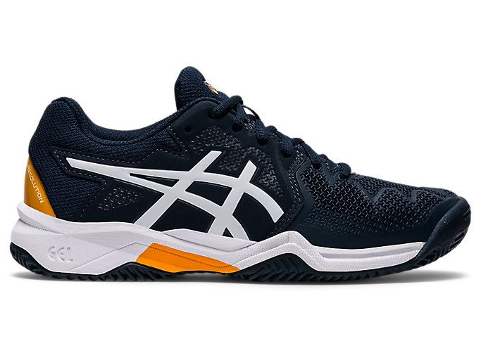 Blue / White Asics GEL-RESOLUTION 8 CLAY GS Kids' Sneakers | OHCZ4143