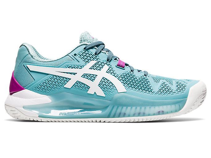 Blue / White Asics GEL-Resolution 8 Clay Women's Tennis Shoes | VCSL9027