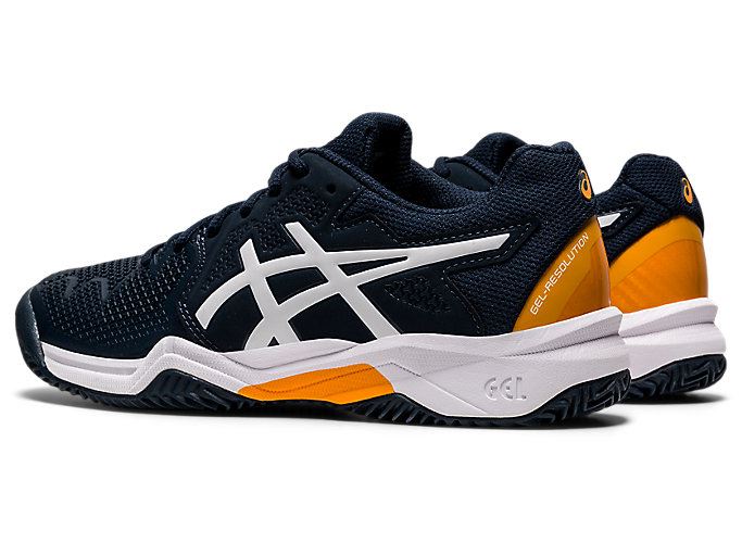 Blue / White Asics GEL-Resolution 8 GS Kids' Sneakers | YMUX2629