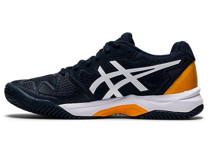 Blue / White Asics GEL-Resolution 8 GS Kids' Sneakers | YMUX2629