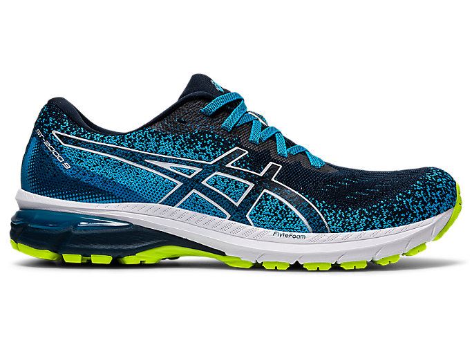 Blue / White Asics GT-2000 9 KNIT Men's Running Shoes | LTZB0736