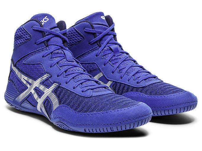 Blue / White Asics MATCONTROL 2 Men's Wrestling Shoes | ZJKQ0548