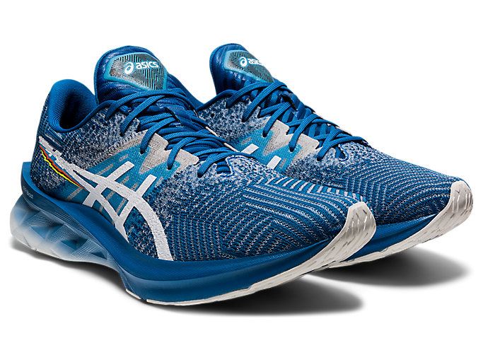 Blue / White Asics NOVABLAST Men's Running Shoes | JTAN9656