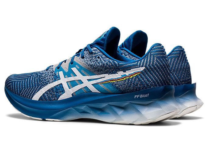 Blue / White Asics NOVABLAST Men's Running Shoes | JTAN9656