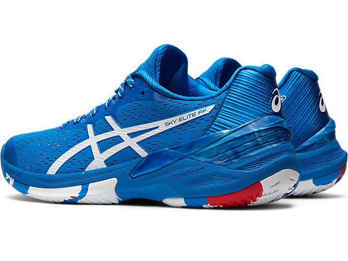 Blue / White Asics Sky Elite FF L.E. Retro Tokyo Women's Volleyball Shoes | QRRO3184