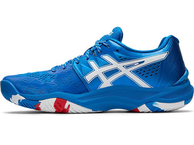 Blue / White Asics Sky Elite FF L.E. Retro Tokyo Women's Volleyball Shoes | QRRO3184