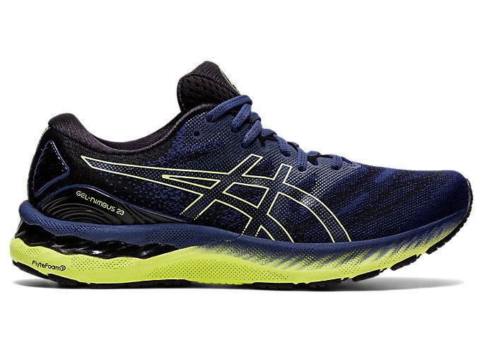 Blue / Yellow Asics GEL-NIMBUS 23 Men\'s Running Shoes | BOJL7126