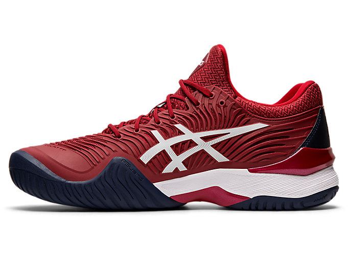 Burgundy / White Asics COURT FF NOVAK Men's Tennis Shoes | MQPN1464