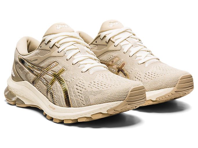 Cream Asics GT-1000 10 Women's Running Shoes | TSEZ0959