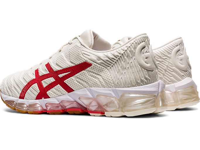 Cream / Red Asics GEL-QUANTUM 360 5 Women's Sneakers | RSZM7628