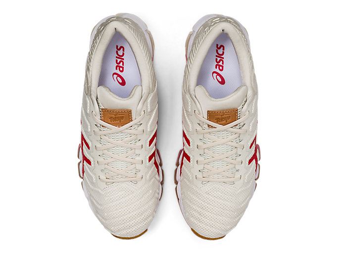 Cream / Red Asics GEL-QUANTUM 360 5 Women's Sneakers | RSZM7628