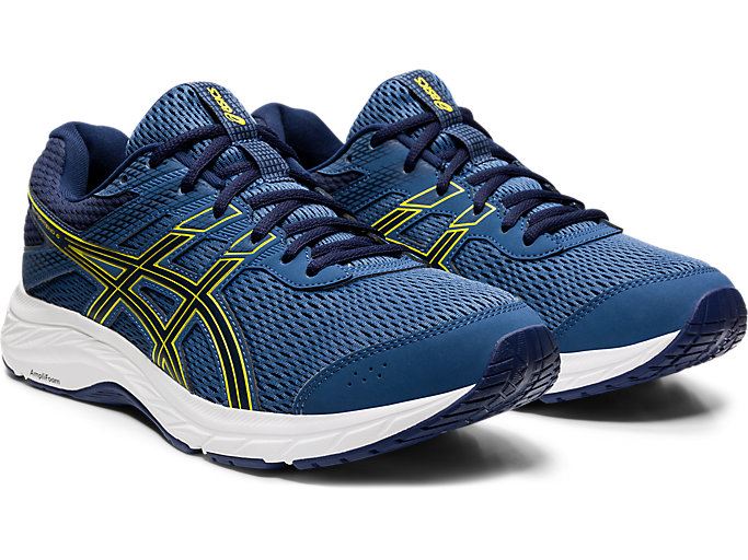 Dark Grey / Navy Asics GEL-Contend 6 (4E) Men's Running Shoes | QYEW0454