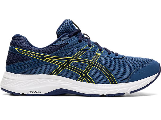 Dark Grey / Navy Asics GEL-Contend 6 (4E) Men\'s Running Shoes | QYEW0454